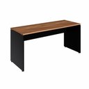 Ver imagem 3 de Mesa Escritório Escrivaninha 160cm X 70cm Pés Painel F5 Cor:nogal com Preto