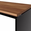 Ver imagem 4 de Mesa Escritório Escrivaninha 160cm X 70cm Pés Painel F5 Cor:nogal com Preto