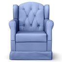 Ver imagem 4 de Poltrona de Amamentação Fixa com Puff Lucy P04 Sintético Azul - Mpozenato