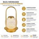 Ver imagem 2 de Luminária LED Decorativa Recarregável sem Fio Luz Quente Portátil Dourado Utimix