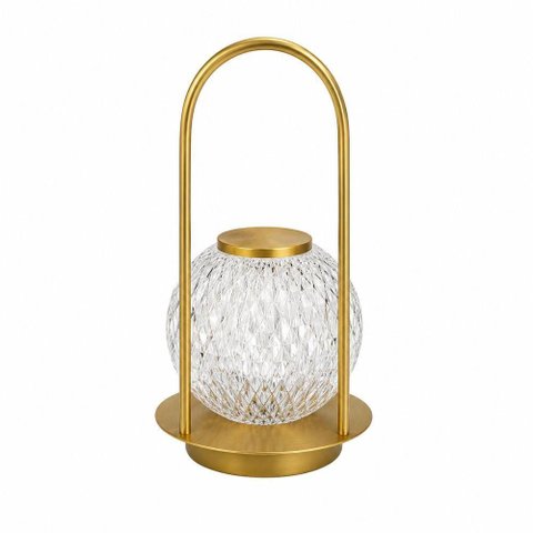 Luminária LED Decorativa Recarregável sem Fio Luz Quente Portátil Dourado Utimix