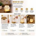 Ver imagem 4 de Luminária LED Decorativa Recarregável sem Fio Luz Quente Portátil Dourado Utimix