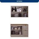 Ver imagem 5 de Cozinha Modulada Compacta Americana 2 Peças com Balcão 2 Portas 2 Gavetas Tampo Unna Griss
