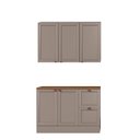 Ver imagem 2 de Cozinha Modulada Compacta Americana 2 Peças com Balcão 2 Portas 2 Gavetas Tampo Unna Griss