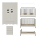 Ver mais imagens de Quarto de Bebê Completo com Berço Americano 3 em 1 Sonho Multimóveis Mp4619 Branco/off White