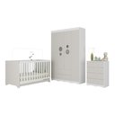 Ver imagem 2 de Quarto de Bebê Completo com Berço Americano 3 em 1 Sonho Multimóveis Mp4619 Branco/off White