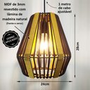 Ver imagem 2 de Luminária Teto Pendente Rústica Madeira Corda Náutica Freijó