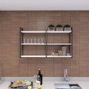 Ver imagem 5 de Prateleira Decorativa Elegante Organizadora Estilo Industrial Parede Sala Quarto Cozinha Branca