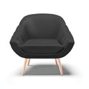 Ver imagem 3 de Kit 02 Poltronas Giovana Corino Preto Pés Palito Natural - D’Rossi