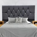 Ver imagem 2 de Cabeceira Cama Box Solteiro 90 Cm Geovana Suede Cinza Escuro