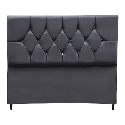 Cabeceira Cama Box Solteiro 90 Cm Geovana Suede Cinza Escuro