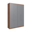 Ver imagem 2 de Guarda Roupa 4 Portas Dormitorios Laranja/Freijó/Cinza