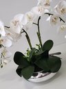 Ver imagem 5 de Arranjo Flor Orquídeas Artificiais Branca No Vaso Montado