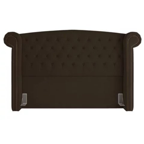 Cabeceira Estofada Box Queen Valência 1,60 Cm - 942 - Veludo Marrom