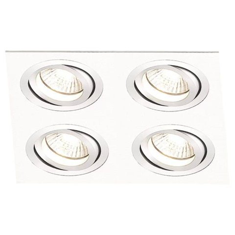 Spot Embutido Quad Ecco 4 X Ar111 Branco