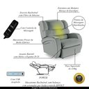 Ver imagem 3 de Poltrona do Papai Sala de Cinema Reclinável Kylie Elétrica Botão com Led Massagem USB PU Cinza G23 G