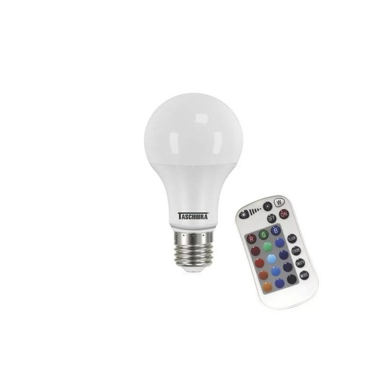 Lâmpada Led Taschibra TKL RGB Colorida 9W Bivolt E27 com Controle