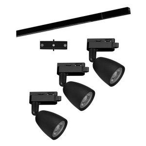 Trilho com 3 Spots LED Taschibra Direct 6W Bivolt Preto 6500K Luz Branca