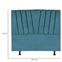 Ver imagem 3 de Cabeceira Estofada Cama Casal Queen Size 160 Cm Malu Suede:azul Turquesa