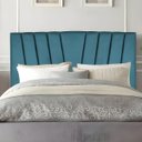 Ver imagem 2 de Cabeceira Estofada Cama Casal Queen Size 160 Cm Malu Suede:azul Turquesa