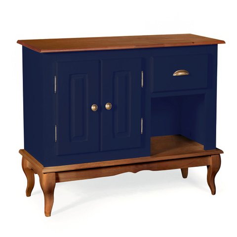 Gabinete para Banheiro 2 Portas 1 Gaveta e Nicho Dália 3058 - Azul Petróleo/imbuia Glazer