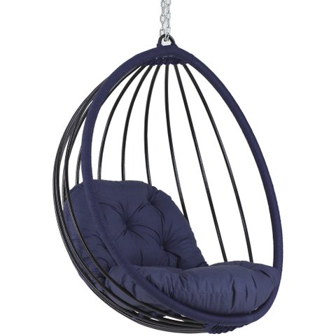 Balanço Suspenso Folha Corda Náutica e Alumínio Trama Original para Área, Jardim, Piscina