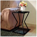 Ver imagem 2 de Mesa de Canto Lateral Alta Quadrada para Sala Austria - Preta