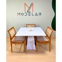 Ver imagem 5 de Mesa de Jantar Loft 6 Lugares Quadrada MDF 140x140cm Laqueado Modelar Art Moveis