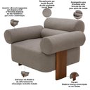 Ver imagem 5 de Kit 02 Poltronas Decorativas Orgânica Sala Living Pés Madeira Orpheu L02 Bouclê Bege - Lyam Decor