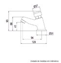 Ver imagem 2 de Torneira Mesa Fechamento Automático Smart System 1172 C79 Lorenzetti