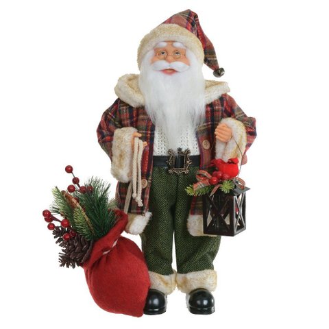 Papai Noel Natal em Pé Vermelho e Verde 45cm