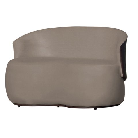 Namoradeira Sofá Beatriz com Composê Corino Marrom Suede Cappuccino - Vallisa Decor