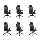 Ver imagem 2 de Kit com 6 Cadeiras Office Presidente Ajustavel e Ergonomica com Nr 17 Everest
