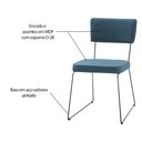 Ver imagem 3 de Kit 4 Cadeiras de Jantar Decorativa Base Aço Preto Luigi Linho Azul Jeans - Gran Belo