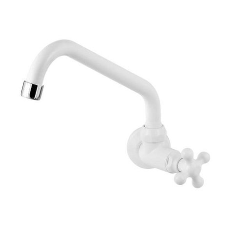 Torneira Cozinha Parede Bica Longa Branca Marujá 1130802 Viqua