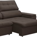 Ver mais imagens de Sofá Retrátil Reclinável para Sala 3 Lugares 230cm Nour F04 Veludo Marrom Escuro - Lyam Decor