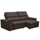 Ver imagem 1 de Sofá Retrátil Reclinável para Sala 3 Lugares 230cm Nour F04 Veludo Marrom Escuro - Lyam Decor