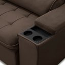 Ver imagem 7 de Sofá Retrátil Reclinável para Sala 3 Lugares 230cm Nour F04 Veludo Marrom Escuro - Lyam Decor