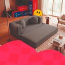 Ver mais imagens de Sofá Cama Hali 1,88m Xpand Tech Tecido Bouclê Cinza Escuro Cama Inbox