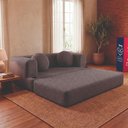 Ver imagem 5 de Sofá Cama Hali 1,88m Xpand Tech Tecido Bouclê Cinza Escuro Cama Inbox