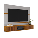 Ver imagem 2 de Painel para Tv Âmbar Off White com Naturalle Ripado – Bechara Móveis