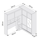 Ver imagem 4 de Guarda-Roupa Casal com Espelho 4 Portas com Cabeceira de Casal Firenze