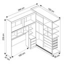 Ver imagem 5 de Guarda-Roupa Casal com Espelho 4 Portas com Cabeceira de Casal Firenze