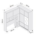 Ver imagem 4 de Guarda-Roupa Casal com Espelho 4 Portas com Cabeceira de Casal Firenze