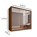 Ver imagem 5 de Guarda-Roupa Casal com Espelho 3 Portas Napoli