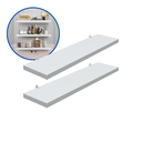 Ver imagem 2 de Kit 2 Prateleira Branca 40X10 + Suporte Flutuante Mdf Organizadora Decoração Cozinha Banheiro Sala