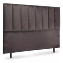 Ver imagem 1 de Cabeceira de Cama Box Carla King Madeira Maciça Estofada em Suede Marrom do Lar Móveis