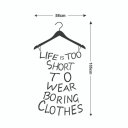 Ver imagem 2 de Adesivo de Parede Decorativo Frase Life Is Too - Cabide