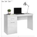 Ver imagem 3 de Mesa Escrivaninha Vitoria 1,20 M 1 Porta 1 Gaveta - Escritório Home Office - Demobile:branco