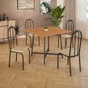 Ver imagem 2 de Conjunto Sala de Jantar 90x90 Ilhabela 4 Cad Preto C- Creme